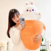 82x45CM Kawaii Carrot Rabbit Plush Toys Furry Animal Plushie Pillow Big Cushion