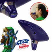 12 Hole of Zelda Ceramic Alto Flute Blue Instrument Ocarina Legend