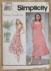 Simplicity Vintage Sewing Pattern 7803 Flared Dress Princess Sweetheart 12 14 16