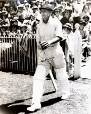 Donald Bradman Signed HUGE 410mm X 510mm B&W Photograph