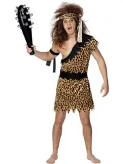 Caveman Ancient Fancy Dress Costume Pre Historic Flinstones Tarzan Jungle