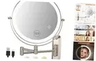 Wall Mounted Lighted Makeup Mirror,8.5in Magnifying Mirror 15X Nickel-light