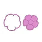 Flower cookie cutter and stamp debosser baking two tone