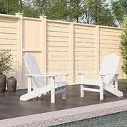 Garden Chair Garden Adirondack Chairs 2 pcs HDPE White Patio Seating