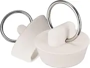 Adyawen Rubber Sink Plug, Drain Stopper White,Hanging Ring for Bathtub Kitchen and Bathroom,Bath Plug. 2pcs (25-28mm)