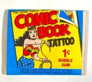 COMIC BOOK TATTOO BUBBLE GUM TOPPS 1967 UNOPENED PACK 1CENT WONDER WOMAN NM/MT
