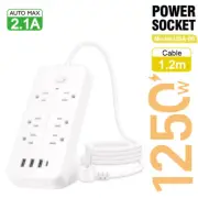 US Plug AC Outlets Multitap Power Strip Electrical Socket Extension Cord with US