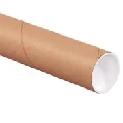 Mailing Shipping Tubes with Caps 2 1/2" x 20" Kraft Brown Pack of 34