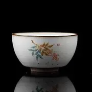Ru Ware Natural Crack Tea Cup supportable Tea Cup Porcelain Master Cup kung fu Tea Set Individual Single Cup Household Tea Cup