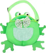Luxshiny Cute Frog Beach Bag for Boy Girl Adjustable Straps Large Capacity Cartoon Shell Storage for Beach Pool Bath Toys for Outdoor Trips