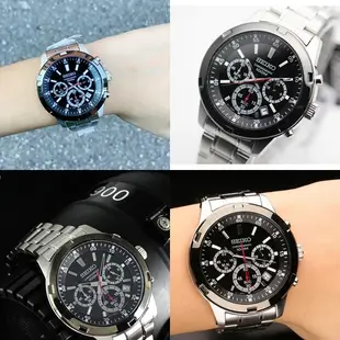 SEIKO 精工 賽車款設計三眼計時鋼錶 43mm【Watch On-line Store】