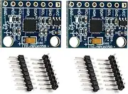 A-DIGISHUO 2Pcs GY-521 MPU-6050 MPU6050 3-Axis Accelerometer Gyroscope Module 6 DOF 6-Axis Accelerometer Gyroscope Sensor Module 16 Bit AD Converter Data Output IIC I2C SATA 2 for Arduino