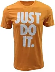 [Nike] Mens Just Do It Big Logo T-Shirt (XX-Large, Kumquat/White)