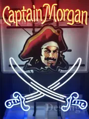 Captain Morgan Rum Pirate Bar HD ViVid Neon Sign 24"x20" Light Lamp Garage SY