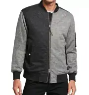 WESC Blocked Bomber Flannel Jacket Grey Black m/l/4 unisex retail $298 warm!!