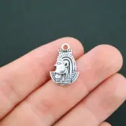 8 Egyptian Pharaoh Charms Antique Silver Tone - SC4986
