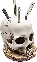 Skull Head Knives Holder | Gothic Knives Stand | Skeleton Knives Stand Gothic Fruit Storage Rack Resin Kitchen Storage Head Rack for Decorative