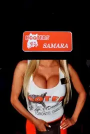 Hooters Uniform Samara Name Tag Pin Back Dress Up Role Play Costume Accessory
