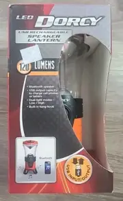 DORCY 41-1087 LED Rechargeable Lantern w/ Bluetooth Speaker, 120 Lumens, Camping
