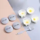 - 4pcs Cute Egg Boiler Cooker Plastic Egg Poacher Mold Set with Brush (Grey)