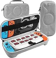 CloudValley Carrying Case for Nintendo Switch 2 (2025), Cotton Travel Storage Bag Compatible with Nintendo Switch 2, Portable Slim Shell with 10 Game Card Slots, Accessories Organizer, Grey