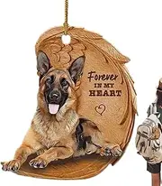 Car Hanging Decorations - 2D Angel Wing Dog Pendant for Car Rearview - Funny Puppy Dog Ornament Accessories Home for Key Backpack Accessory
