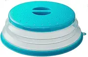 Collapsible Microwave Splatter Cover, 10.5 Inch, Dishwasher-safe, Microwave Plate Cover With Steam Vent，BPA-Free Silicone & Plastic (ink blue)