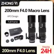 Zhongyi 200mm F4.0 Full Frame APO Macro Lens for E/EF/RF/Z/F/X/GFX/XCD/L-Mount