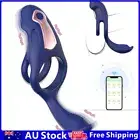 Double Penis Cock Ring Vibrator APP Prostate Massager Ejaculation Delay Sex Toys