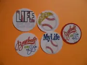 Pre Cut One Inch Bottle Cap Images MY LIFE IS BASEBALL Free Shipping
