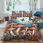 Home Textiles Fashion Mushroom Printed Bedspreads Duvet Cover Set Boys Girls 29