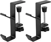 Desk Hook,Clamp-On Desk Mount Bag Holder Hook,Desk Backpack Hanger Desk Mount Headphone Holder,Table Hooks for Hanging Bags with Adjustable Desktop Clamp,Desk Table Hanging Storage Hook (Black)