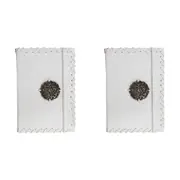 2x LVD Leather Writing Notebook Journal Office/School Stationery 15cm WHT Medal