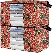 sanluoli 60L 2 Pack Under Bed Shoe Storage Organizer with Reinforced Handles, clear window Sweater Storage Organizer For Closet