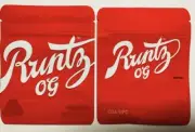 50 Pack RUNTZ OG 3.5g Sealable Zip Lock Bags Foil Packaging FAST US SELLER!!