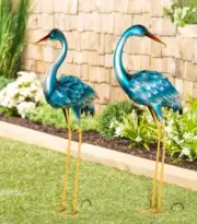 Evergreen 35” Blue Heron Statue Pair
