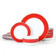 Gracie Lane 12-Piece Porcelain Chip and Scratch Resistant Decorated Dinnerwar...