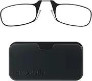 ThinOptics Universal Pod Rectangular Reading Glasses, Black Frames/Black Case (Retail), 44 mm + 2.5