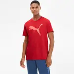 運動服健身房跑步健身鍛煉 PUMA HEATHER CAT ANTEM TRAINING TEE-紅色 51838213