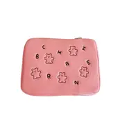 Cartoon Bear Embroidery Plush Bag Makeup Organizer Ipad Storage Bag Travel Cosmetics Stationery Organizer Accessories Supplies