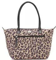 DKNY Lyla Shopper Large Tote Leopard Animal Print zip top closure NWT $148