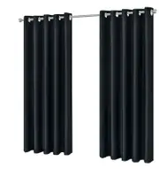 Blackout Eyelet Curtain Drape Room Darkening 160cm&230cmDrop 1 Curtain Black