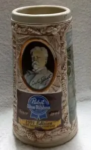 Vintage Pabst Blue Ribbon 1991 Limited Edition Beer Stein Mug PBR Since 1844