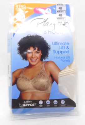 Bra Playtex Women's 18-Hour Size 40B Ultimate Lift & Support Wireless 4745