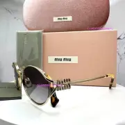 New MIU MIU Sunglasses Oval Gold Skinny Metal Italy Authentic Women’s