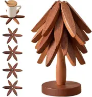 Wooden Trivets for Hot Dishes Tree Shape Trivet Set,Trivets for Hot Dishes