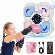 Boxing Trainer Music Smart Bluetooth Wall Mounted Workout Gear Home Gym Fitness Punching Gloves LED Focus Electronic Office Exercise White