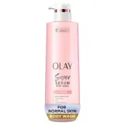 Olay Super Serum Body Wash for Normal Skin, 24hr Long 18.5 Fl Oz (Pack of 1)