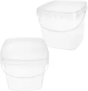 2pcs Heavy Duty Plastic Bucket for Farm Garden Home Large Capacity Water Storage Container Locking Lid