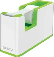 Leitz 53641054 Tape Dispenser, Heavy Base with Tape, Wow Range, Pearl WhiteGreen